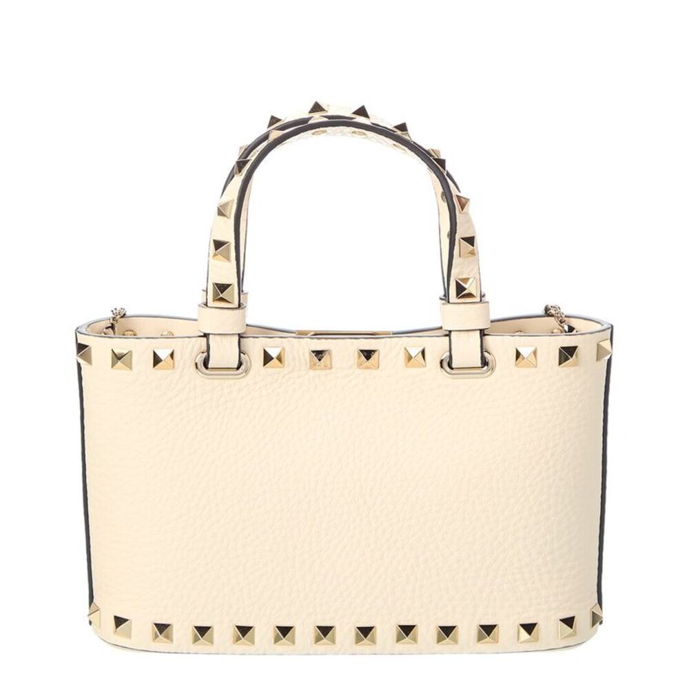 Valentino Rockstud Mini Leather Tote, White - Picture 2 of 5